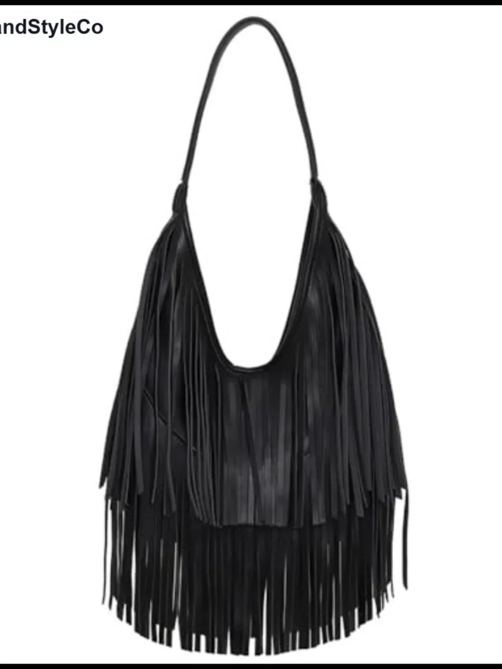Fringe Hobo Shoulder Bag Vegan Leather Layered Tassel Women Purse